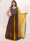 N F GOWN 21 Fancy Festive Wear Rayon Printed Long Gown With Dupatta Latest collection N F G 720 WINE